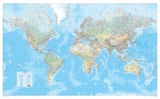 Die Große Weltkarte (physisch) 1:30 000 000, plano in Hülse - 