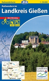 Radwanderkarte BVA Radwandern im Landkreis Gießen 1:50.000, reiß- und wetterfest, GPS-Tracks Download - 