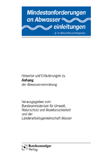 Mindestanforderungen an das Einleiten von Abwasser in Gewässer Anhang 3 "Milchverarbeitung"