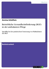 Betriebliche Gesundheitsförderung (BGF) in der ambulanten Pflege - Annina Schäflein
