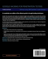 Google Hacking for Penetration Testers - Gardner, Bill; Long, Johnny; Brown, Justin