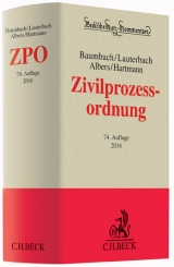 Zivilprozessordnung - Adolf Baumbach, Wolfgang Lauterbach, Jan Albers, Peter Hartmann