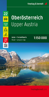 Oberösterreich, Autokarte 1:150.000, Top 10 Tips mit Radrouten - 