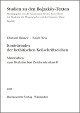 Konträr-Index der hethitischen Keilschriftzeichen - Christel Rüster, Erich Neu