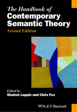 The Handbook of Contemporary Semantic Theory - Shalom Lappin, Chris Fox