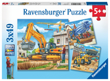 Ravensburger Kinderpuzzle - 09226 Große Baufahrzeuge - Puzzle für Kinder ab 5 Jahren, mit 3x49 Teilen