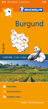 Michelin Karte Burgund. Bourgogne - 