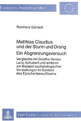 Matthias Claudius und der Sturm und Drang- Ein Abgrenzungsversuch - Reinhard Görisch