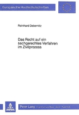 Das Recht auf ein sachgerechtes Verfahren im Zivilprozess - Reinhard Debernitz