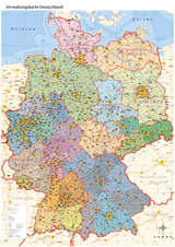 politische Verwaltungskarte Deutschland mit Regierungsbezirken, DIN A0