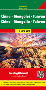 China - Mongolei - Taiwan, Autokarte 1:3.000.000 -  Freytag-Artaria KG