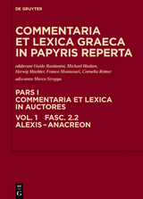 Commentaria et lexica Graeca in papyris reperta (CLGP). Commentaria... / Alexis - Anacreon - 