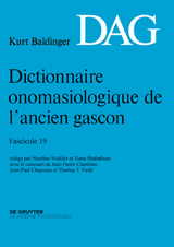 Dictionnaire onomasiologique de l’ancien gascon (DAG) / Dictionnaire onomasiologique de l’ancien gascon (DAG). Fascicule 19 - 