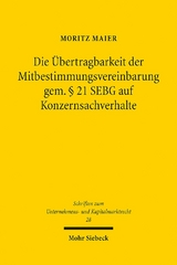 Die Übertragbarkeit der Mitbestimmungsvereinbarung gem. § 21 SEBG auf Konzernsachverhalte - Moritz Maier