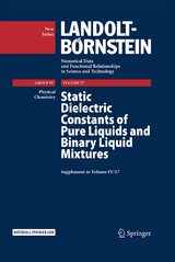 Static Dielectric Constants of Pure Liquids and Binary Liquid Mixtures - Ch. Wohlfarth