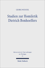 Studien zur Homiletik Dietrich Bonhoeffers - Georg Wendel