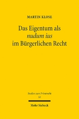 Das Eigentum als nudum ius im Bürgerlichen Recht - Martin Klose