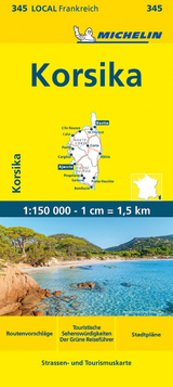 Michelin Karte Korsika. Corse-du-Sud, Haute-Corse - 