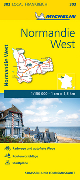 Michelin Karte Normandie West. Calvados, Manche - 