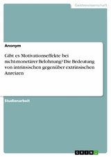 Gibt es Motivationseffekte bei nicht-monetärer Belohnung? Die Bedeutung von intrinsischen gegenüber extrinsischen Anreizen -  Anonym