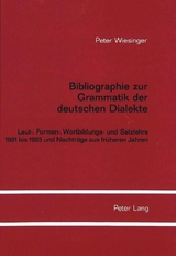 Bibliographie zur Grammatik der deutschen Dialekte - Peter Wiesinger