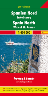 Spanien Nord - Jakobsweg, Autokarte 1:400.000, freytag & berndt - 