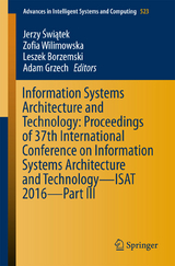 Information Systems Architecture and Technology: Proceedings of 37th International Conference on Information Systems Architecture and Technology – ISAT 2016 – Part III - 