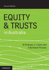 Equity and Trusts in Australia - Bryan, Michael; Vann, Vicki; Barkehall Thomas, Susan