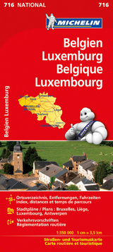 Michelin Karte Belgien Luxemburg. Belgique, Luxembourg - 