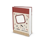 Blanko Notizbuch in beige und rot (Hardcover A5, Blankoseiten)