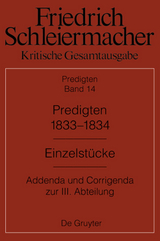 Friedrich Schleiermacher: Kritische Gesamtausgabe. Predigten / Predigten 1833-1834 - 