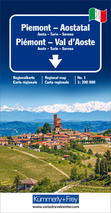 Piemont - Aostatal Regionalkarte Italien Nr. 1 1:200000