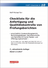 Checkliste 10 für die Anfertigung und Qualitätskontrolle von Prüfungsberichten - Farr, Wolf-Michael
