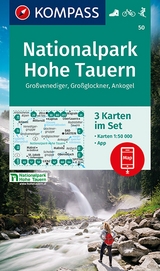 KOMPASS Wanderkarten-Set 50 Nationalpark Hohe Tauern, Großvenediger, Großglockner, Ankogel (3 Karten) 1:50.000 - 