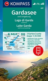 KOMPASS Wanderkarten-Set 697 Gardasee und Umgebung - Lake Garda and its surroundings - Lago di Garda e dintorni (3 Karten) 1:35.000 - 