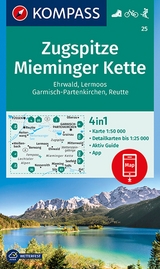 KOMPASS Wanderkarte 25 Zugspitze, Mieminger Kette, Ehrwald, Lermoos, Garmisch-Partenkirchen, Reutte 1:50.000 - 