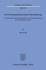 Der Irrtumsnachweis beim Massenbetrug. - Elisa Frank