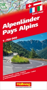 Alpenländer Strassenkarte 1:750 000 - 