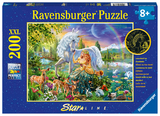Ravensburger Kinderpuzzle - 13673 Magische Begegnung - Einhorn-Leuchtpuzzle für Kinder ab 8 Jahren, mit 200 Teilen im XXL-Format, Leuchtet im Dunkeln