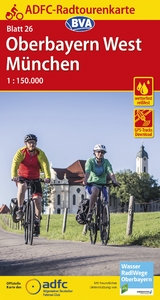 ADFC-Radtourenkarte 26 Oberbayern West / München 1:150.000, reiß- und wetterfest, GPS-Tracks Download - 