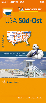 Michelin USA SÃ¼d-Ost. StraÃen- und Tourismuskarte 1:2.400.000 - 