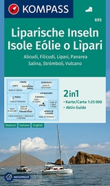 KOMPASS Wanderkarte 693 Liparische Inseln, Isole Eólie o Lìpari, Alicudi, Filicudi, Lìpari, Panarea, Salina, Strómboli, Vulcano 1:25.000