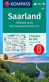 KOMPASS Wanderkarte 825 Saarland, Offizielle Karte des Saarwald-Vereins e.V. - KOMPASS-Karten GmbH