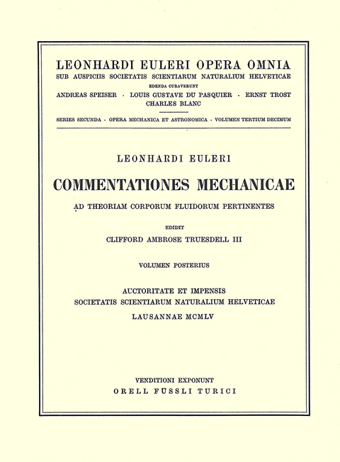 Commentationes mechanicae ad theoriam corporum fluidorum pertinentes 2nd part - Leonhard Euler