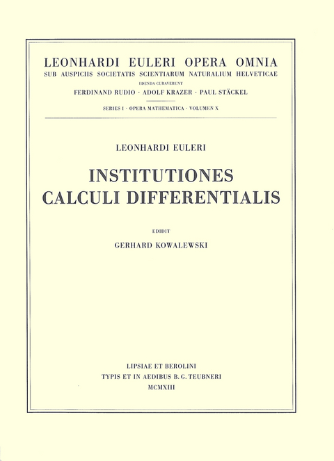 Institutiones calculi differentialis - Leonhard Euler