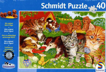 Hunde und Katzen (Kinderpuzzle), m. Bully-Figur 'Hunde'