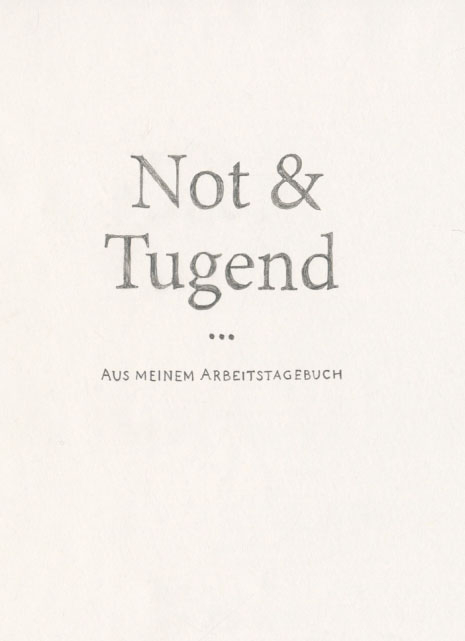 Not & Tugend - Toni Mauersberg