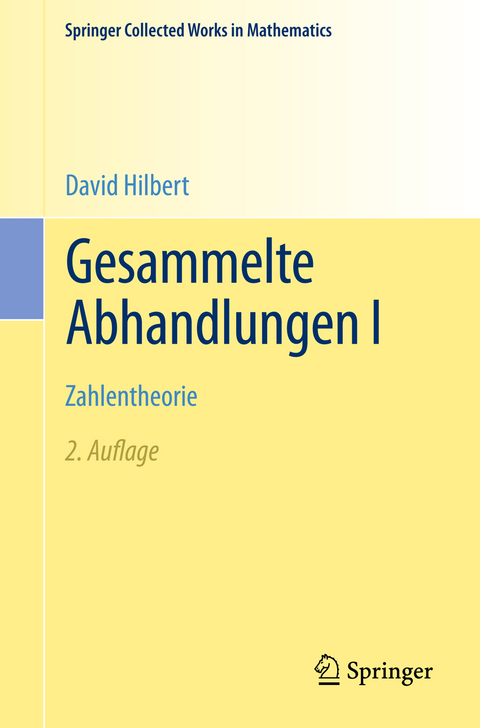 Gesammelte Abhandlungen I - David Hilbert