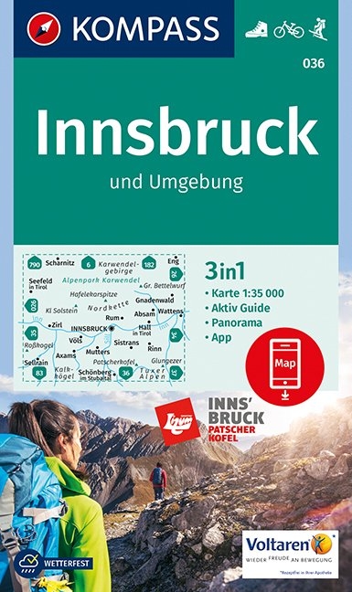 KOMPASS Wanderkarte Innsbruck und Umgebung - 