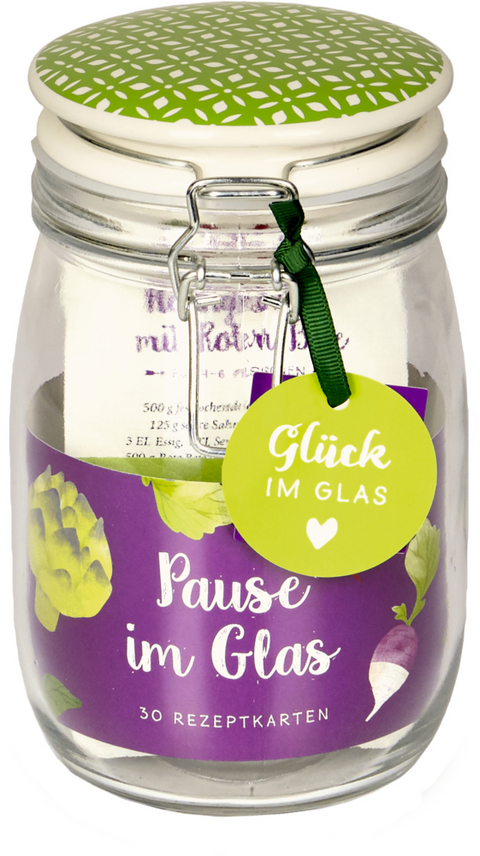 Glück im Glas - Pause im Glas, 30 Rezeptkarten